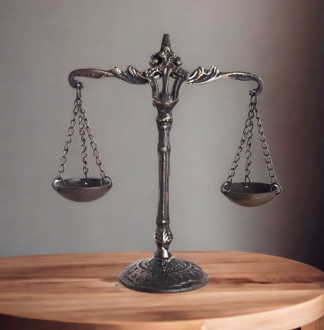 Scales of Justice, Balance Scale Decor, Lawyer Gift, Brass Justice