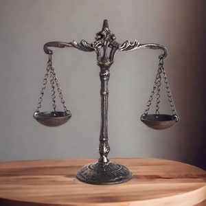 Scales of justice, balance scale decor, lawyer gift, brass justice scale, anniversary gift, birthday gift, lawyer ornament, law office decor