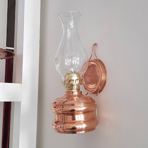 Wall Mounted Copper Oil Lamp, Wall Oil Lamp, Kerosene Lamp With Hanger, Farmhouse Decor, Rustic Home Decor, Housewarming Gift, New Favors
