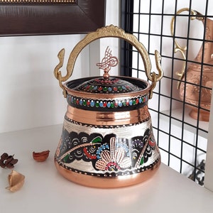 Copper bucket, ornate copper bowl, copper decor, home gifts, wedding gift, anniversary wife, rustic, unique home decor, gifts for host