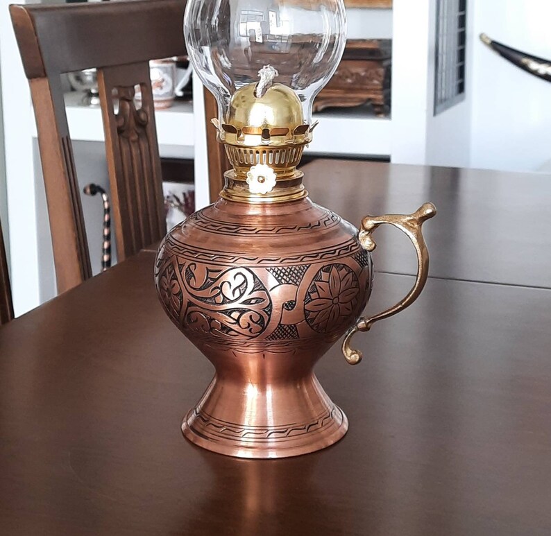 Copper Oil Lamp Copper Kerosene Lamp Wedding Gift Home Etsy