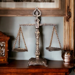 Scales of justice, law office decor, brass justice scales, lawyer art, balance scale, legal office decor, libra scales, unique gift ideas image 6