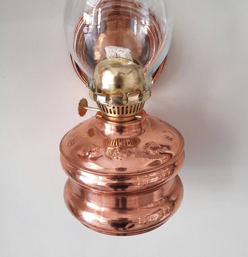 Wall Mounted Copper Oil Lamp, Wall Oil Lamp, Kerosene Lamp With Hanger, Farmhouse Decor, Rustic Home Decor, Housewarming Gift, New Favors image 7