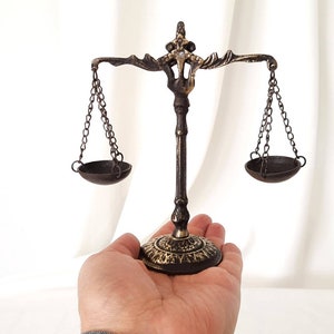 Scales of justice, law office decor, brass justice scales, lawyer art, balance scale, legal office decor, libra scales, unique gift ideas image 9