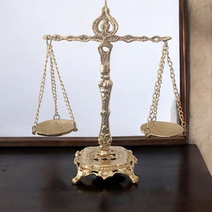 Vintage Brass Scales of Justice: Law Office Decor, Lawyer Gift