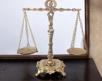 Vintage Brass Scales of Justice: Law Office Decor, Lawyer Gift