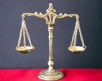Brass Scales of Justice: Law Office Decor, Lawyer Gift