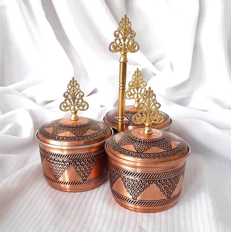 Condiment Bowl Set Copper Spice Bowls Condiment Bowls Etsy