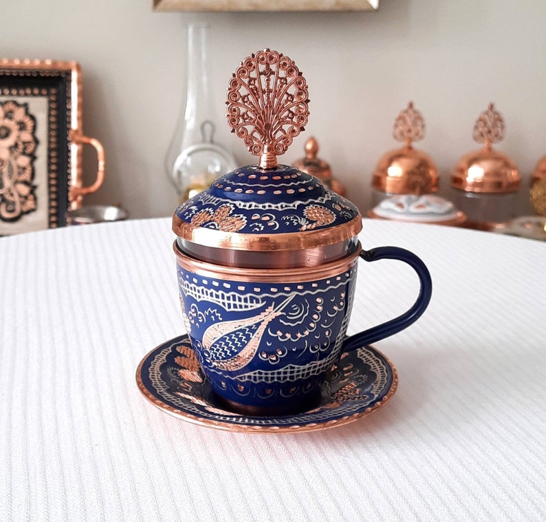 Copper Tea Cups Turkish Tea Cup Coffee Cup Cappuccino Cup Etsy