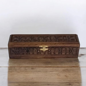 Wooden Jewelry Chest, Handmade Treasure Box, Gifts for Women, Vintage Jewelry Storage Box, Jewelry Box for Watches, Wooden Treasure Chest image 14