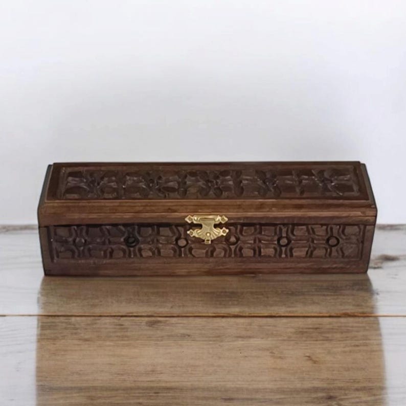 Wooden Jewelry Chest, Handmade Treasure Box, Gifts for Women, Vintage Jewelry Storage Box, Jewelry Box for Watches, Wooden Treasure Chest image 14
