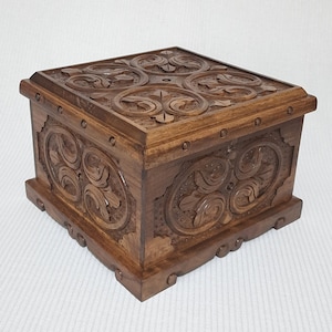 Large wooden jewelry box with drawers, wooden jewelry box with lock, treasure chest, anniversary wife, gift for women, birthday gift for her