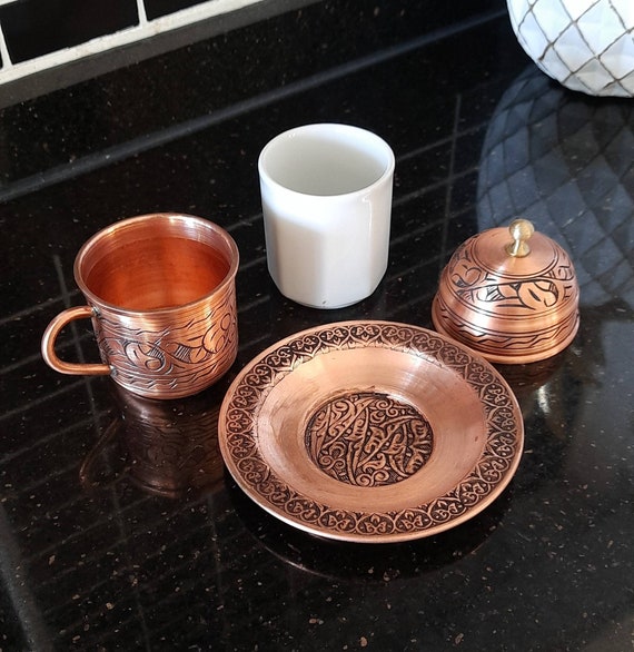 Turkish Coffee Set, Copper Coffee Cup Set, Unique Gift Ideas, Unique Copper  Gifts, Anniversary Gifts, Arabic Coffee Set, Birthday Gift 