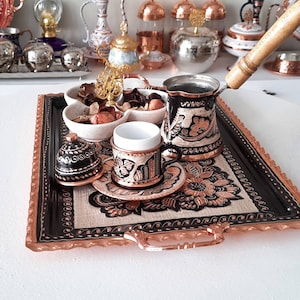 Copper Serving Tray, Copper Tray, Turkish Serving Tray, Unique Tray Gift Ideas, Housewarming Gift, Wedding Favors, Rustic, Christmas Gifts