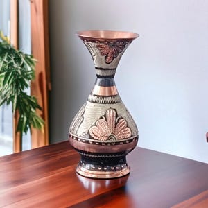 Copper Vase, Copper Decor, Unique Floral Pot, Birthday Gift, Anniversary Gifts, Art Home Decor, Housewarming Gift, Gift For Her, Home Gifts