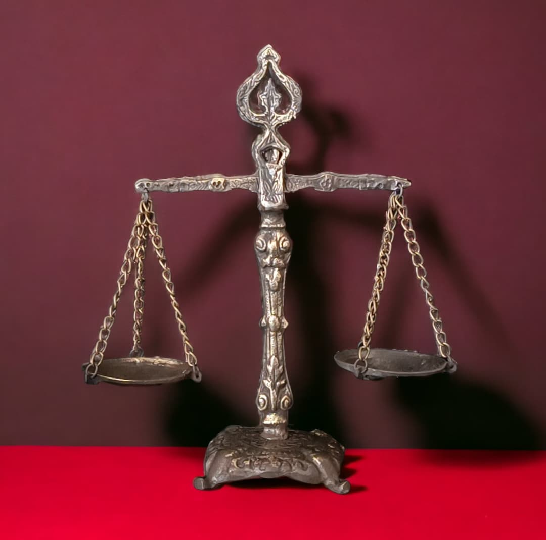 Scales of Justice, Law Office Decor, Brass Justice Scales, Lawyer Art, Balance Scale, Legal