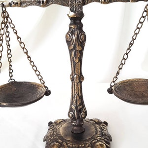 Scales of justice, law office decor, brass justice scales, lawyer art, balance scale, legal office decor, libra scales, unique gift ideas image 4