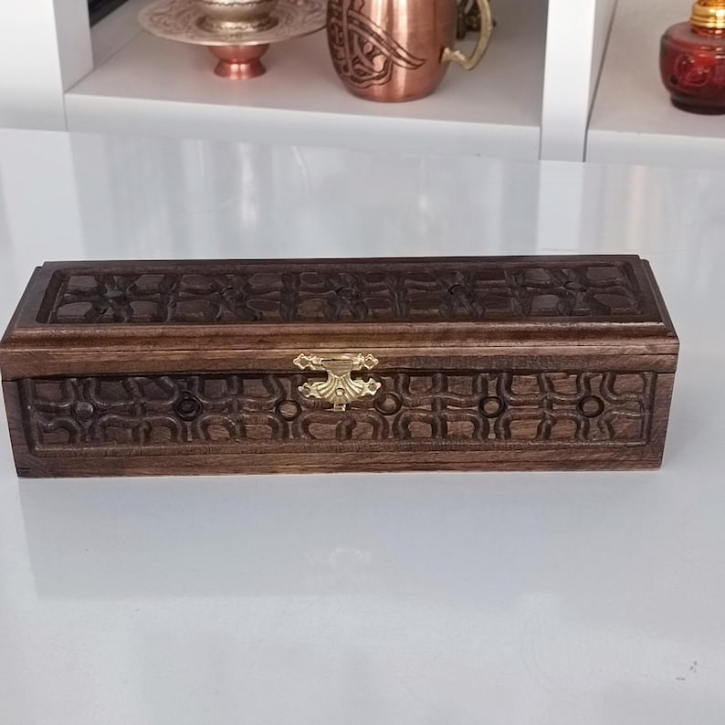 Wooden Jewelry Chest, Handmade Treasure Box, Gifts for Women, Vintage Jewelry Storage Box, Jewelry Box for Watches, Wooden Treasure Chest image 5