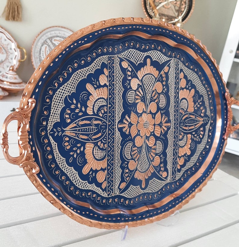 Turkish Serving Tray Large Turkish Coffee Tray Colorful Etsy