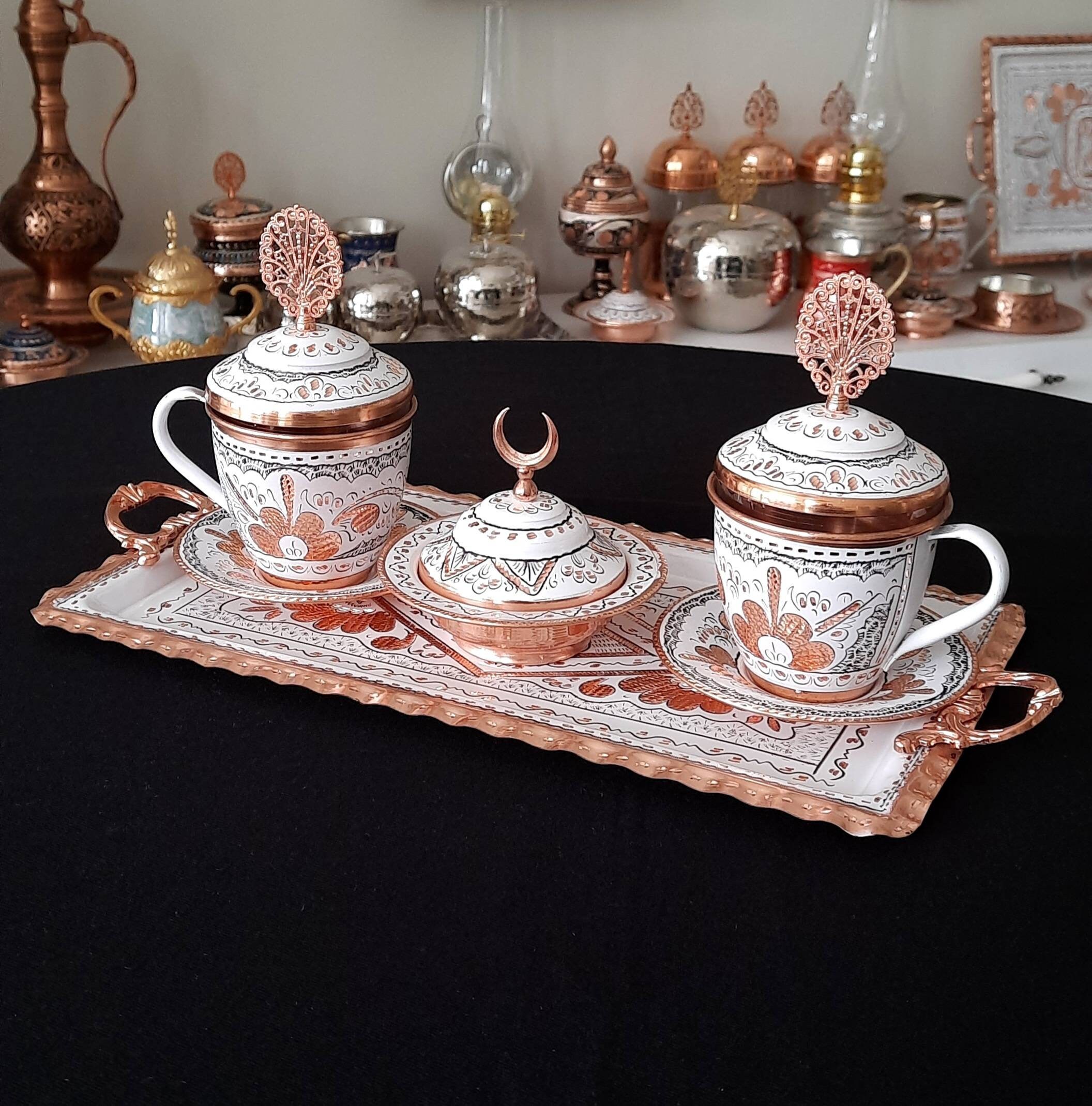 トルコティーセット、トルコティーカップ、銅製ティーセット