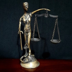 Brass Lady Justice Statue: Themis Scales of Justice, Law Office Decor