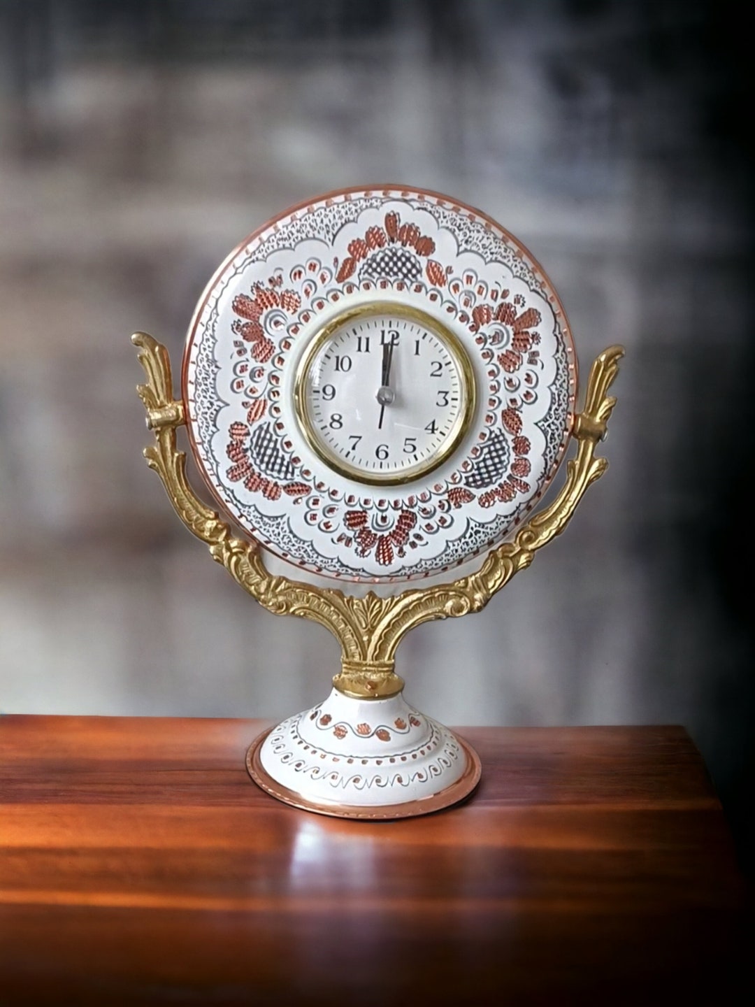 Table Clock, Decorative Copper Table Clock, Housewarming Gift ...