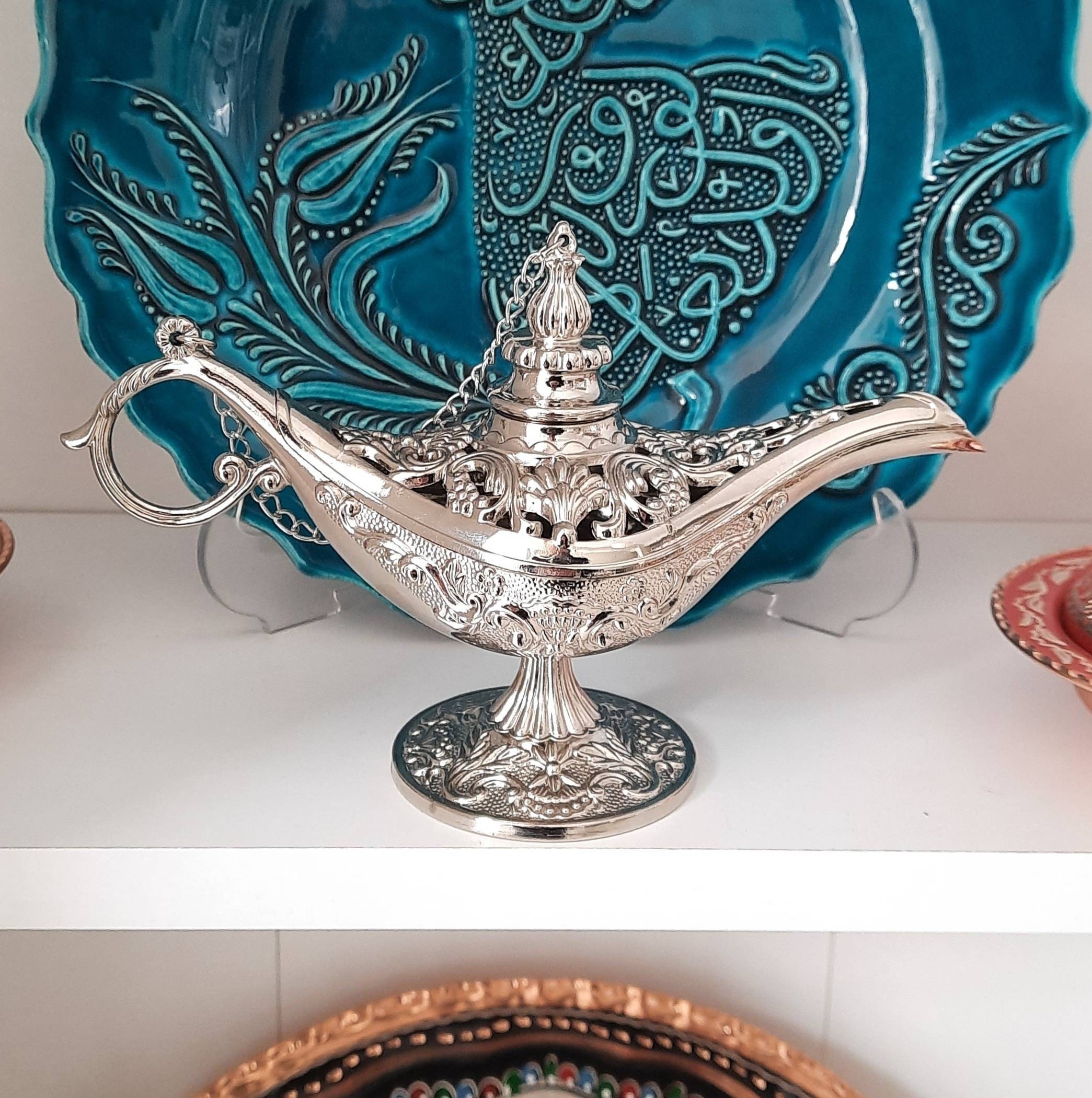 Genie Lamp, Incense Lamp, Magic Lamp, Aladdin Magic Lamp, Incense Burner, Birthday Gifts, Aladdin Oil Lamp, Unique Home Decor, New Favors