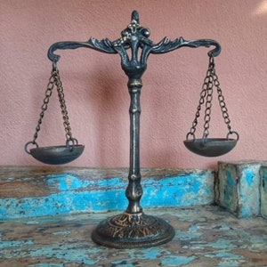 Scales of justice, balance scale decor, best gift ever, lawyer gift, brass justice scale, anniversary gift, birthday gift, unique gift ideas