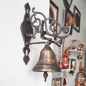 Door bell, brass door bell, hanging door bell, bell pull, wall mounted door bell, temple bell, front doorbell, chapel bell, unique door bell
