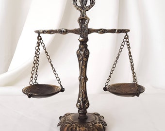 Scales of justice, brass justice scales, balance scale, lawyer gifts, libra scale, justitia, libra scale decor, new creation, best gift ever