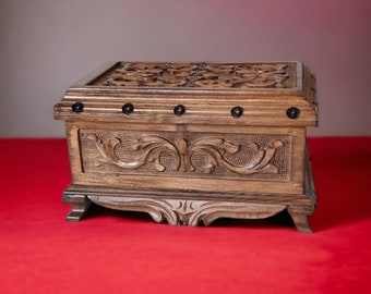 Jewelry box wood, wooden jewelry box, wood jewelry box, treasure chest, jewelry chest, unique gift ideas, gift for women, anniversary wife