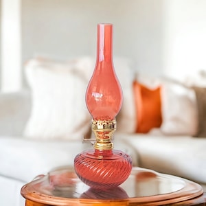 Glass oil lamp, ornate oil lamp, decorative kerosene lamp, table decor, housewarming gift, home gifts, unique gift ideas, wedding favors