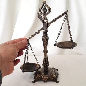 Scales of justice, law office decor, brass justice scales, lawyer art, balance scale, legal office decor, libra scales, unique gift ideas image 5