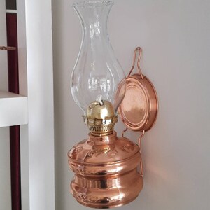 Wall Mounted Copper Oil Lamp, Wall Oil Lamp, Kerosene Lamp With Hanger, Farmhouse Decor, Rustic Home Decor, Housewarming Gift, New Favors image 8