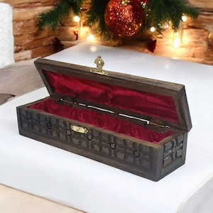Wooden Jewelry Chest, Handmade Treasure Box, Gifts for Women, Vintage Jewelry Storage Box, Jewelry Box for Watches, Wooden Treasure Chest image 1
