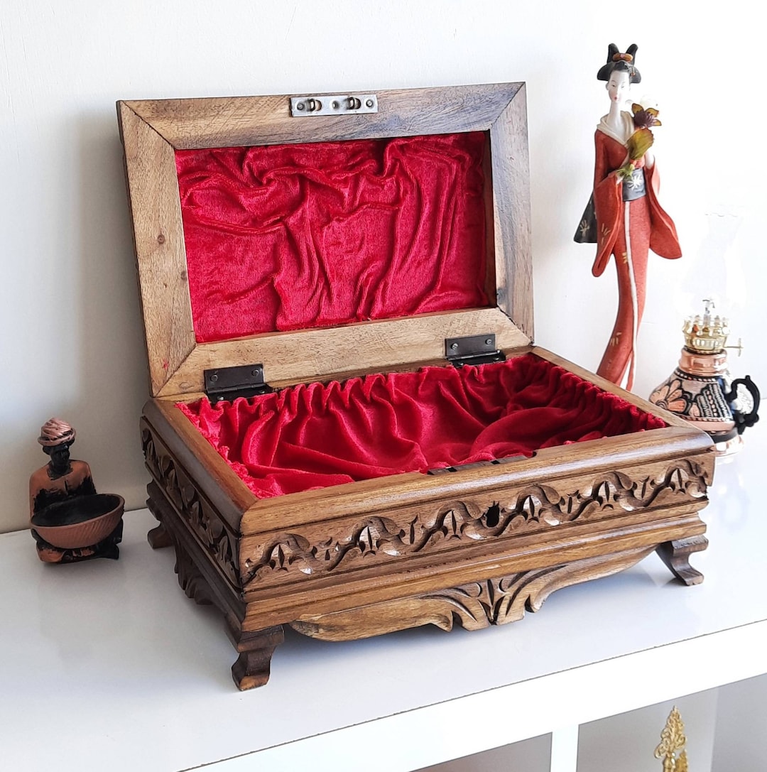 Jewelry Box Wood, Treasure Chest, Jewelry Chest, Jewellery Box, Wooden Jewelry Box, Large