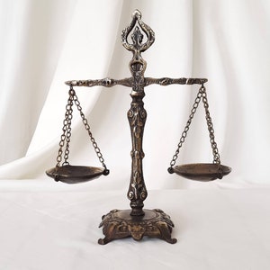 Scales of justice, law office decor, brass justice scales, lawyer art, balance scale, legal office decor, libra scales, unique gift ideas image 2