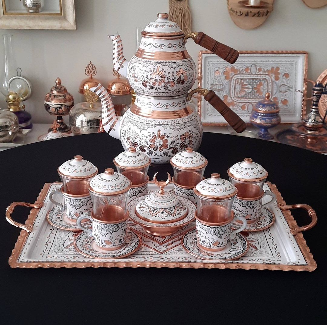 Turkish Copper Tea Pot Set – The Nut House