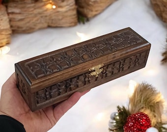 Wooden Jewelry Chest, Handmade Treasure Box, Gifts for Women, Vintage Jewelry Storage Box, Jewelry Box for Watches, Holiday Gift Ideas
