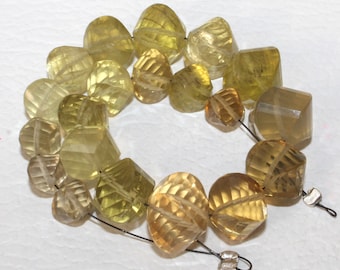Lovely 8 Strand Natural Lemon Quartz Faceted Oval Shape Step Cut Gemstone Beads Size 8x10-10x14 mm Approx Jewelry Making Crafts Lemon Oval