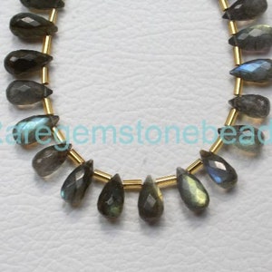 Multi Labradorite Teardrop, 15 Pieces, Natural Gemstone, Top drilled gemstone, Labradorite Teardrop, Faceted gemstone, Stone Size 6x12 mm
