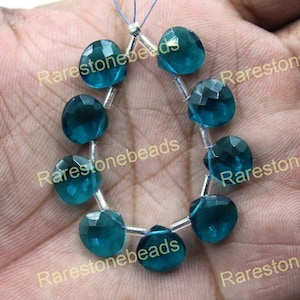 10 Pieces Apatite Quartz Gemstone, Top Drilled Gemstone, Good Quality Stone, Heart Shape Stone, Synthetic Apatite Glass, Size 10x10 MM