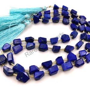 Lapis Lazuli Nuggets, 20 Pieces, Natural Stone, Drilled gemstone, Natural Lapis Jewelry, Faceted Stone, Gemstone Nuggets, Size 7 to 11 mm