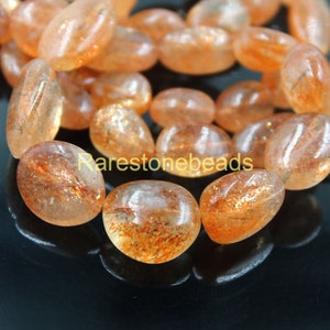 Natural Sun Stone, Top Quality Gemstone, Cabochon Gemstone, Nuggets Shape Stone, Top Drilled stone, Size 5x10 To 8x16 MM Quantity 10 pieces image 9