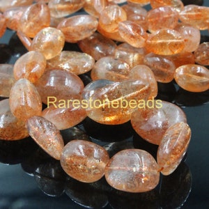 Natural Sun Stone, Top Quality Gemstone, Cabochon Gemstone, Nuggets Shape Stone, Top Drilled stone, Size 5x10 To 8x16 MM Quantity 10 pieces image 5