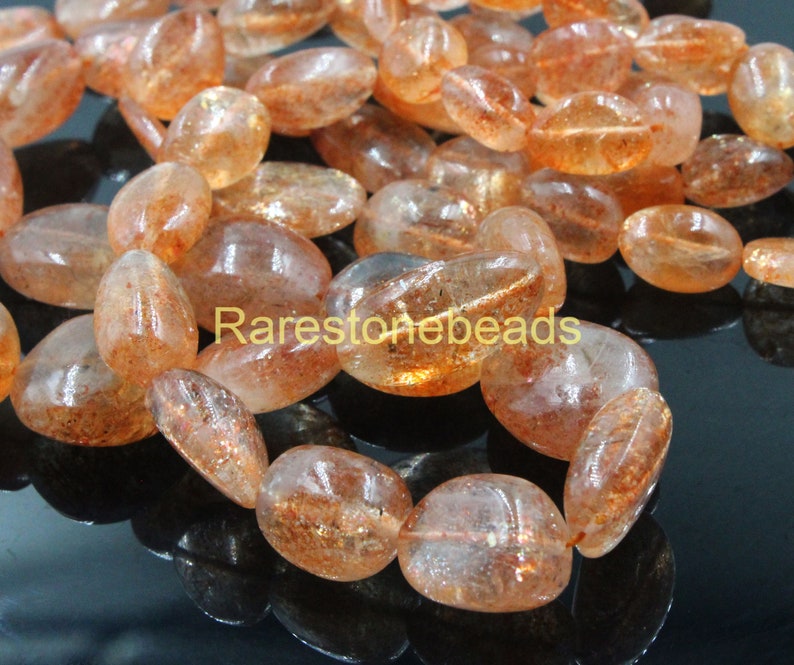 Natural Sun Stone, Top Quality Gemstone, Cabochon Gemstone, Nuggets Shape Stone, Top Drilled stone, Size 5x10 To 8x16 MM Quantity 10 pieces image 5