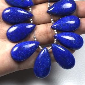 Top quality Natural Lapis Lazuli gemstone, 4 pieces natural gemstone, fine quality lapis lazuli cabochon, drilled gemstone, size 16x24 mm