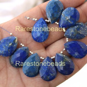 4 Pieces Natural Lapis Lazuli gemstone, Top drill Pear shape, Both side cut lapis, drill stone, Lapis lazuli beads for earring size 18x25 mm