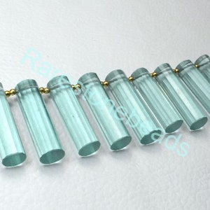 Aquamarine Gemstone, 6 Pieces, Drilled gemstone, Aquamarine, Faceted gemstone, Aquamarine glass, Loose Faceted stone size 8x30 mm Beads