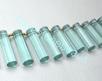 Aquamarine Beads, 6 Pieces, Drilled gemstone, Aquamarine, Faceted Glass, Aquamarine glass, Fashion Jewelry, size 8x30 mm Aquamarine Jewelry
